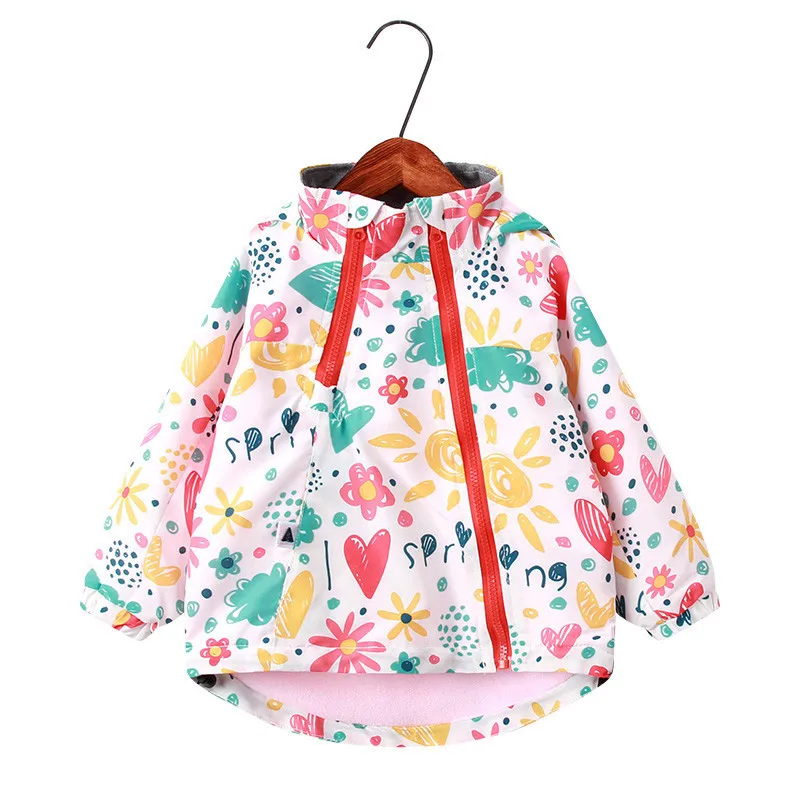 

Kids Coats Children Top Clothes Girls Hooded Jackets Fashion Animal Floral Print Outerwear Coats For Boys Child Windbreaker