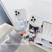 kuromi cinnamoroll quicksand glitter with stand phone cases for iphone 12 11 pro max mini xr xs max x back cover