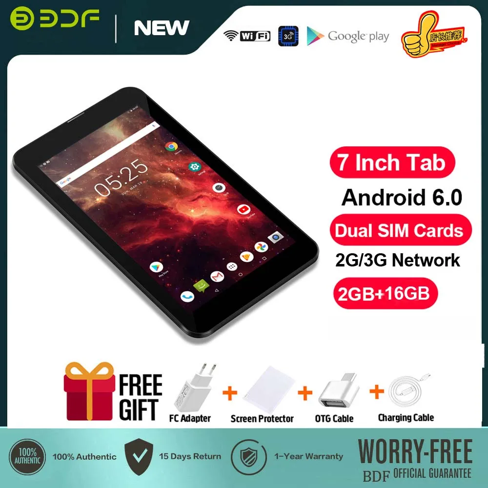 Новый детский планшет 7 дюймов Android 6 0 Google Play 2 ГБ/16 Гб SIM-карта + WiFi Bluetooth дешевый и