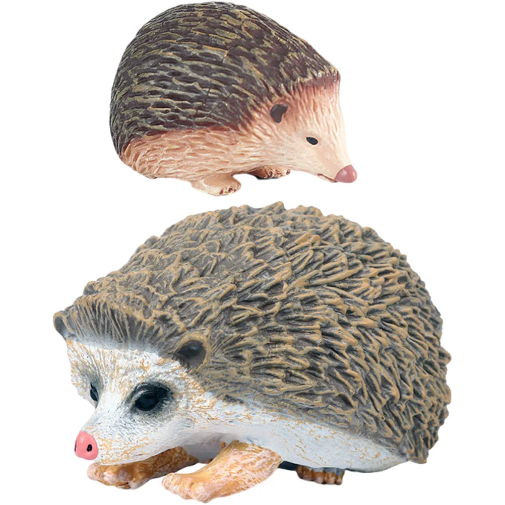 

2 Pcs Car Decor Bonsai Hedgehog Statues Decorative Model Patio Figurine Garden Decorations Pvc Cartoon Sculpture