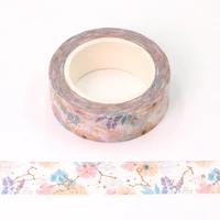 2022 new 1pc foil floral constellations white washi tape scrapbooking stationery office supply masking tape 15mm10m