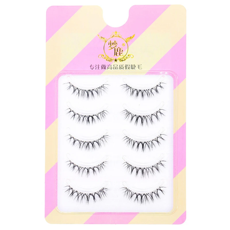 

New False Eyelash Stickers Female Natural Simulation Thick Curl Half-crunched Eye Tail Grafting Beginner Segmented Type
