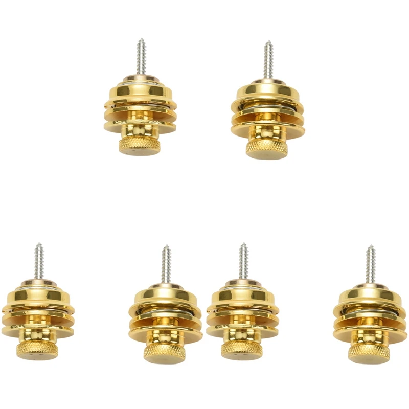 

6Pcs Non-Slip Guitar Strap Lock Guitar Belts Buckle Button Thread For Acoustic Electric Bass Guitar Strap Parts-Gold