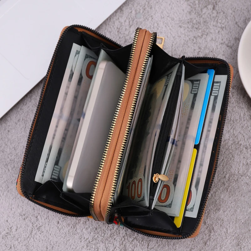 5 шт. бумажник из пробковой кожи с цветочным геометрическим принтом двойная