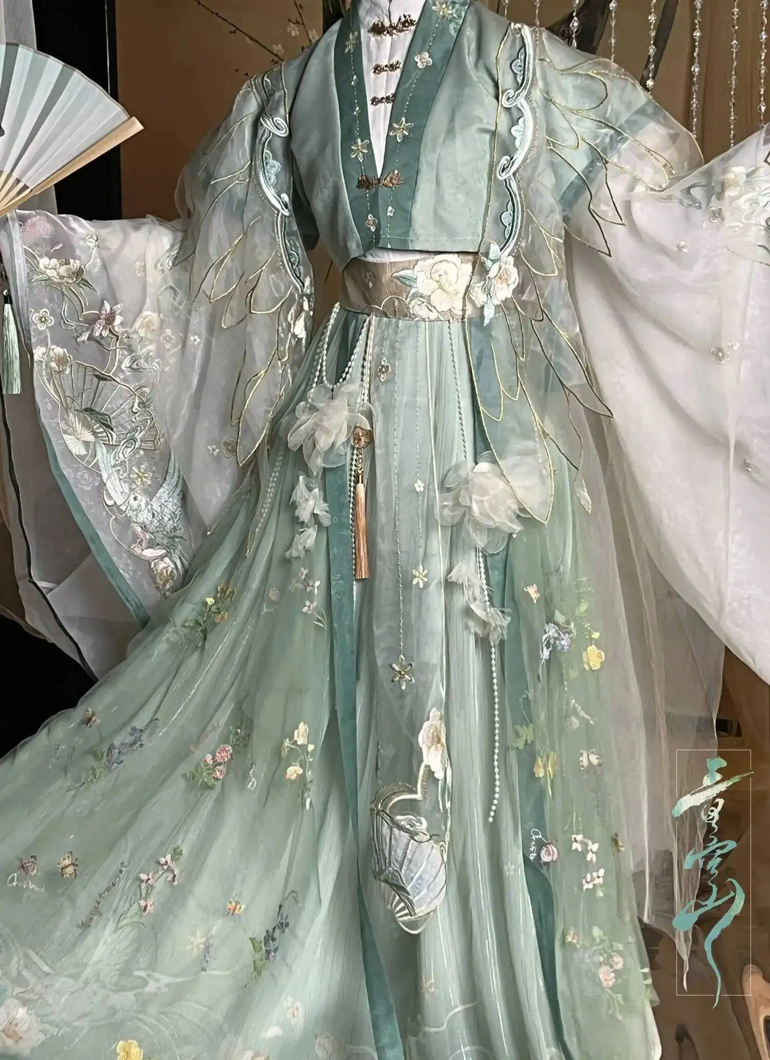 Фото Костюм для косплея TGCF Feng Shi по мотивам «Тянь Гуань Ци Фу» (Xie Lian, Hua Cheng, Feng Shi, Qing Xuan), зеленое платье для косплея, полный комплект Ханьфу №1