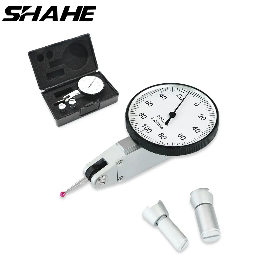 

SHAHE 0-0.2 mm Lever Indicator Precision 0.002 mm Dial Test Indicators Lever Gauge Dial Gauge Indicator With Red Jewel