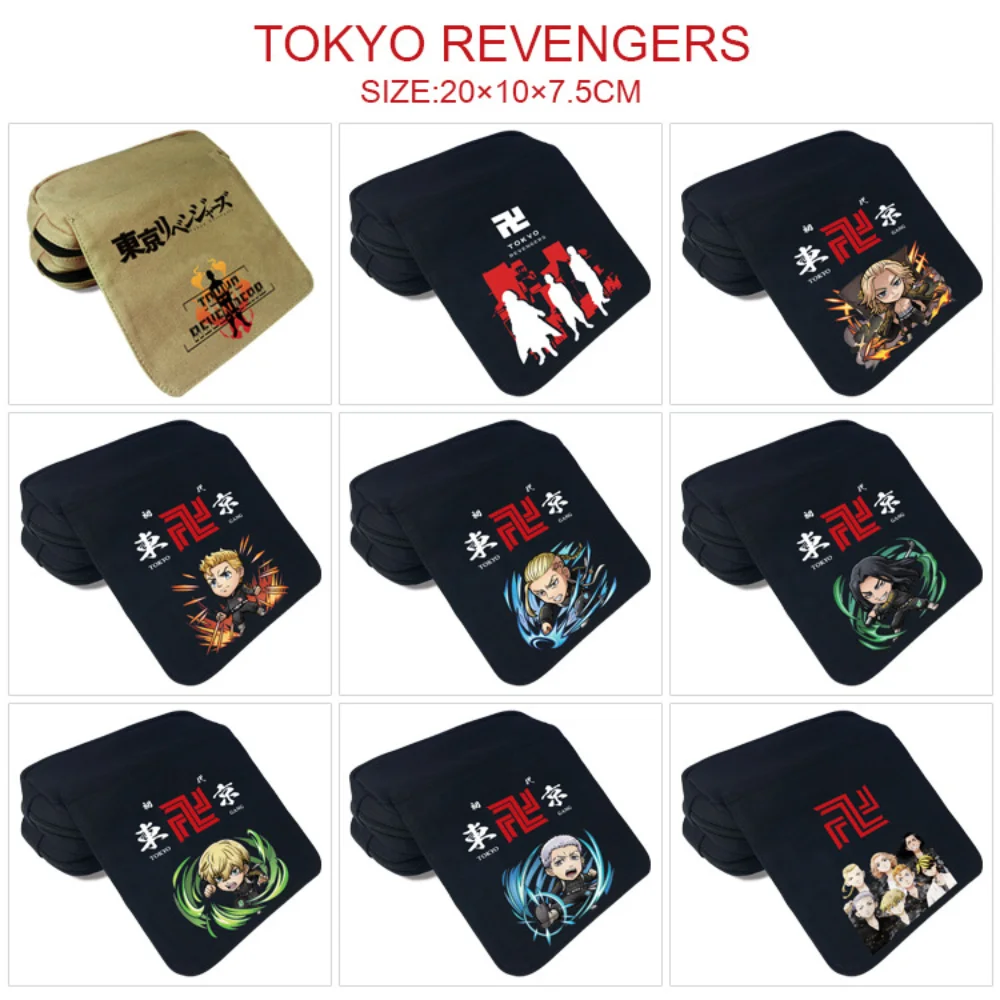 

Anime Tokyo Revengers Canvas Pencil Case Student Pen Bag Casual Cartoon Makeup Cosmetic Bag Unisex Zipper Stationery Bags