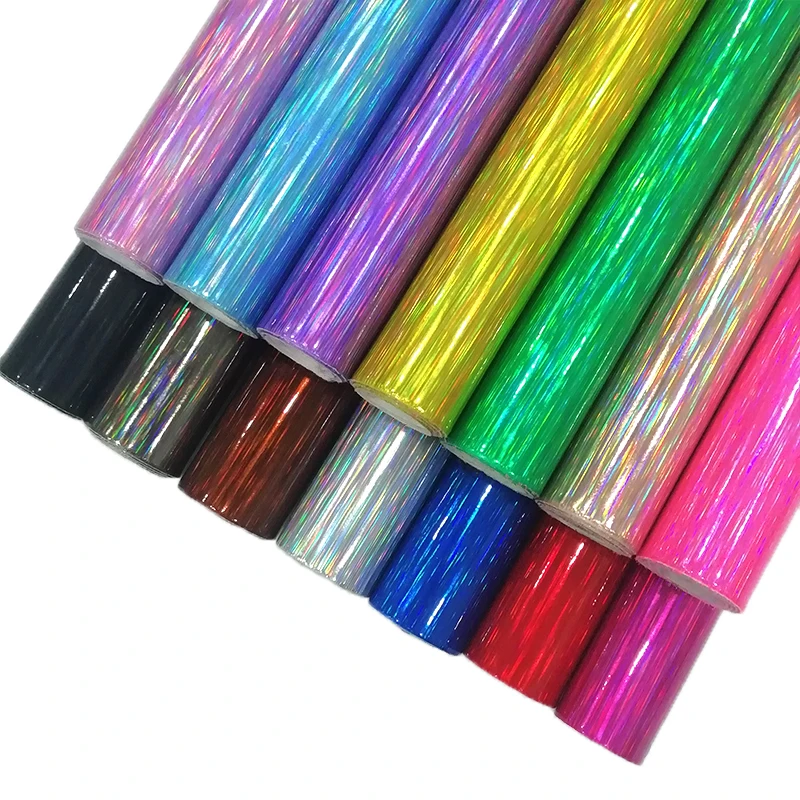 

XHT Holographic Metallic Laser Mirror Reflective PU Soft Smooth Faux Leather for Making Shoe Upper/Bag/DIY Accessories