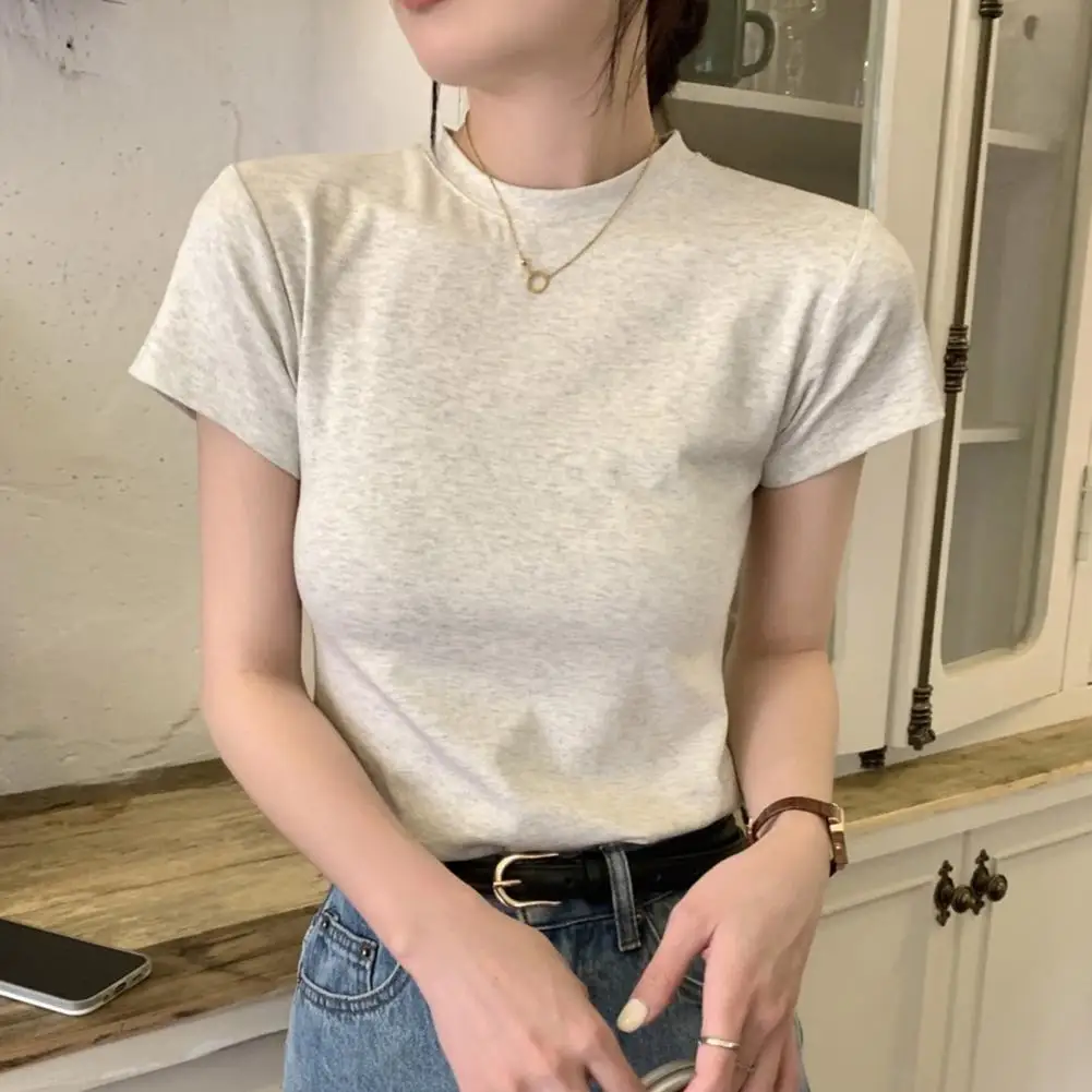 Женская Элегантная блузка с коротким рукавом стильная женская облегающая