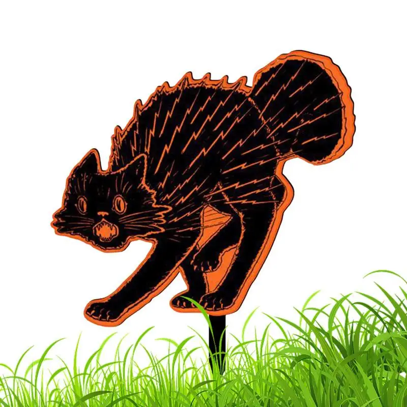 

Декоративная кошачья косточка, черная кошачья косточка, акриловая косточка, водонепроницаемая черная кошачья садовая коляска, газон, двор, косточка, уличная садовая косточка