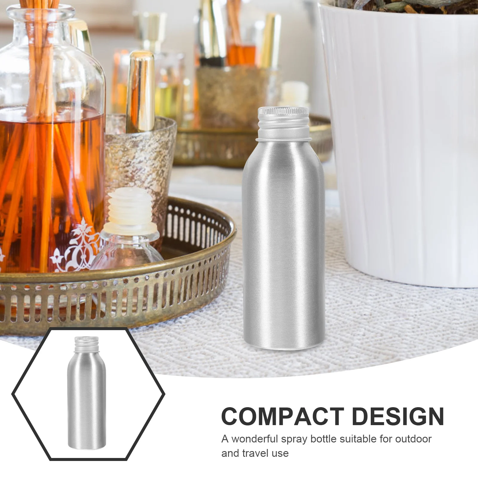 2-х графический контейнер алюминиевая бутылка флаконы для хранения жидкостей с