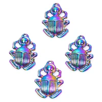 5pcslot rainbow color insect ladybug beetle animal fly charms metal pendant for diy handmade jewelry making craft accessories