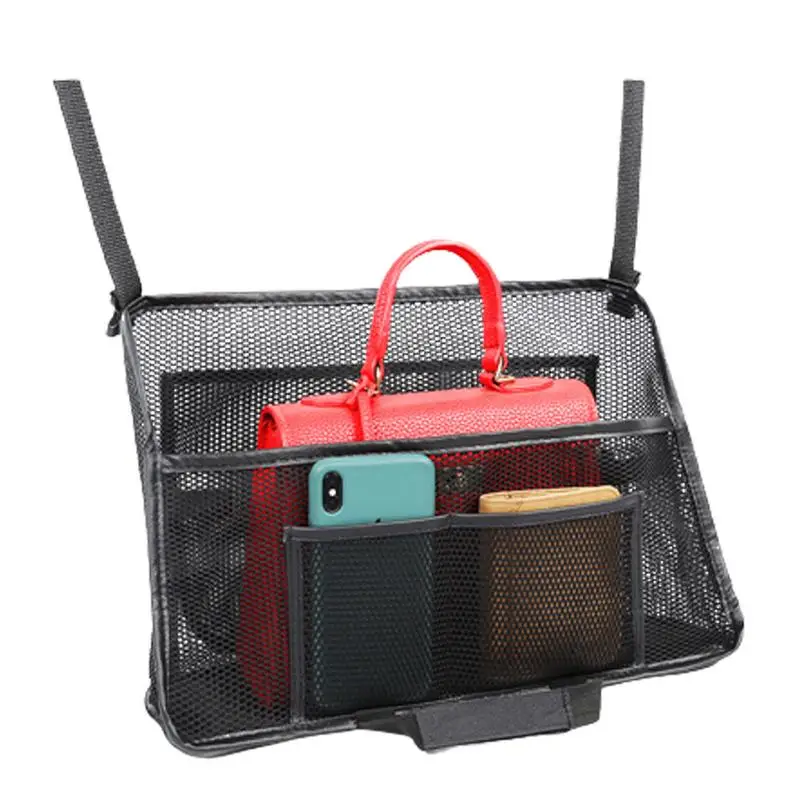 

Car Mesh Bag Containers Polyester Storing Holders Between Cars Chair Mesh Holes Bags With Tray Phone Computer Container