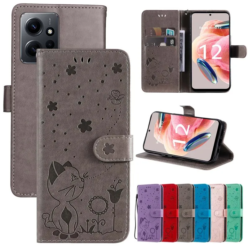 Кожаный чехол-книжка для POCO M6 Pro C65 X5 X6 4G чехол-бумажник Xiaomi Redmi Note 12 13 12S A1 A2 A3 Plus 12C 13C