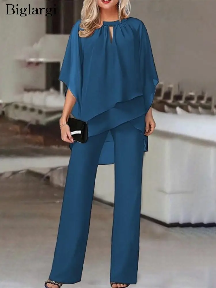 

Autumn 2 Two Piece Set Women Irregular Loose Ladies Cropped Tops Fashion Casual High Waist Woman Pants 2023