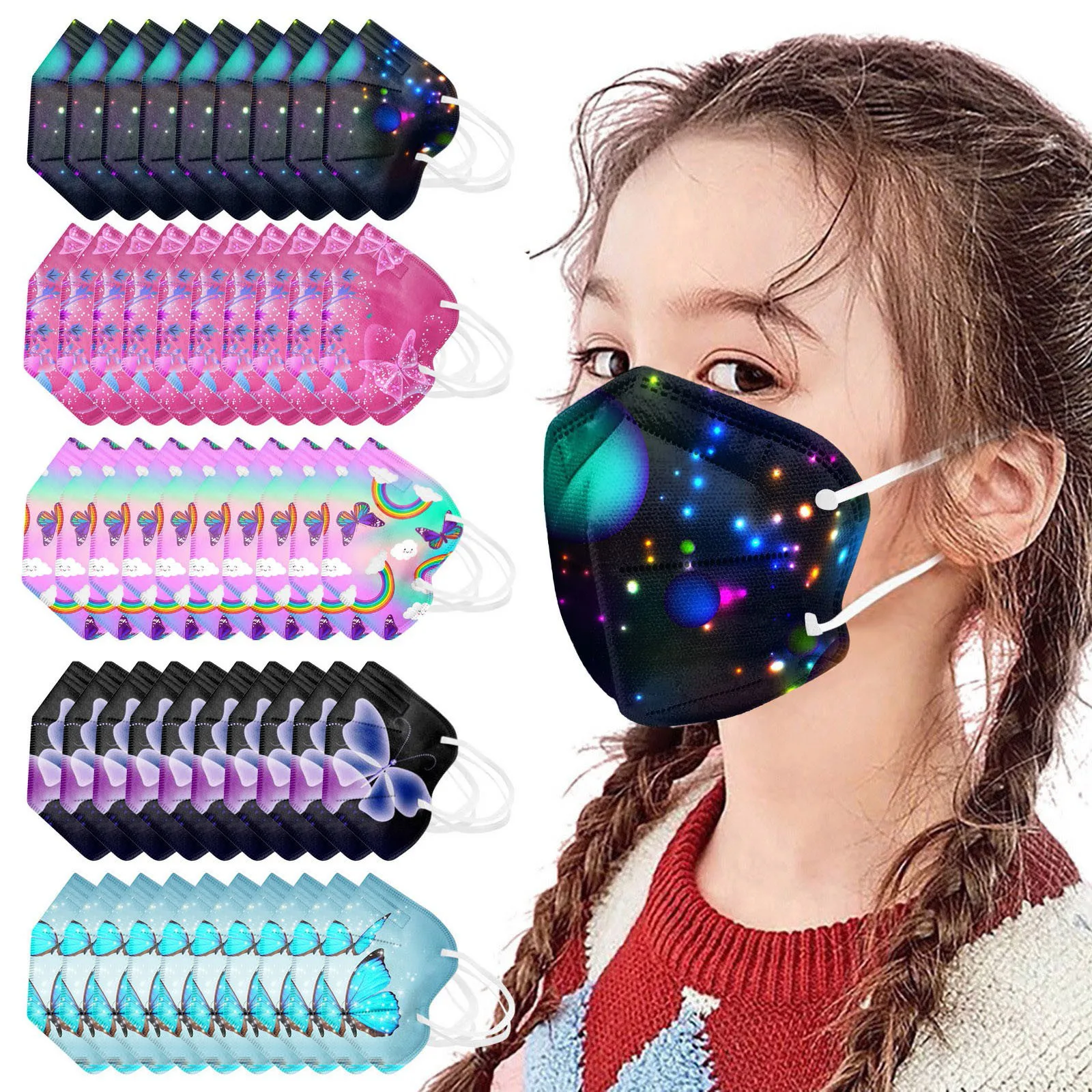 

star printing 2-10 Years Old 5-Layer High-Density Mask PM2.5 Pollution Protection For Children cubre bocas Mascarillas Mouthmask