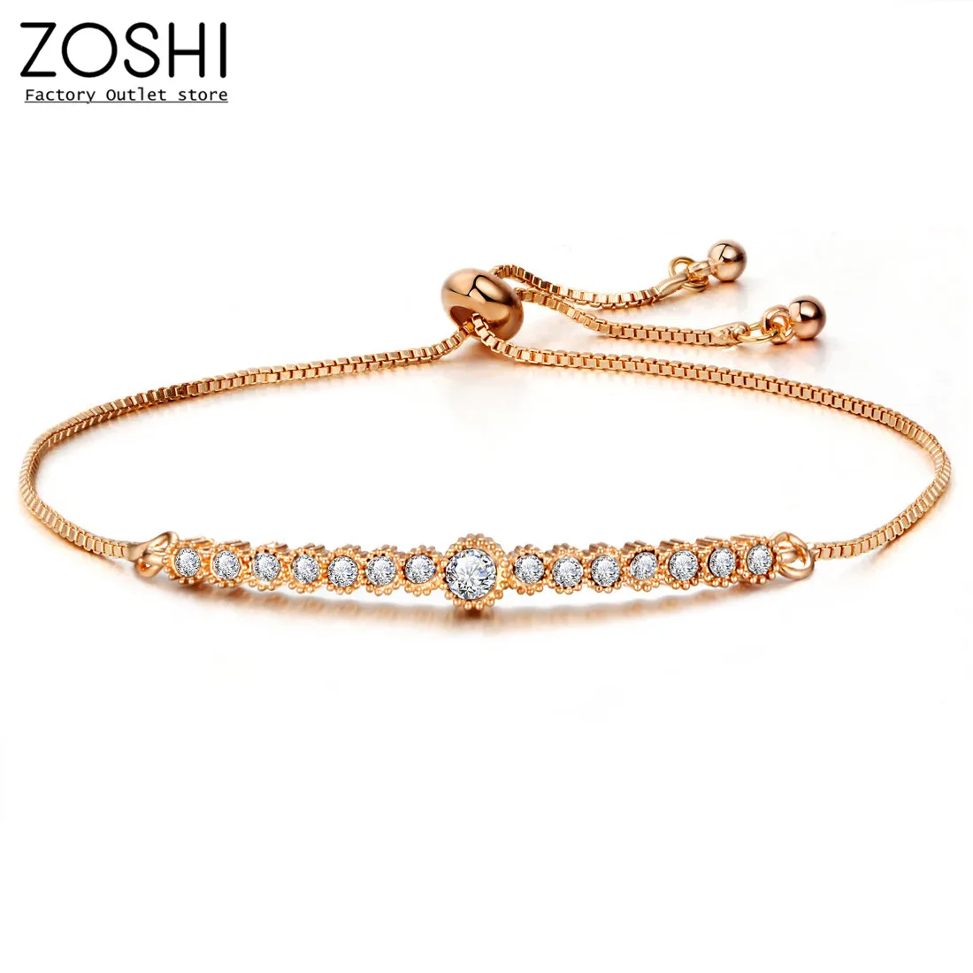 

Adjustable Size Tennis Bracelet For Women 1 row Small and Big Round Clear Zircon Crystal Wedding Party Jewelry Drop Shipping