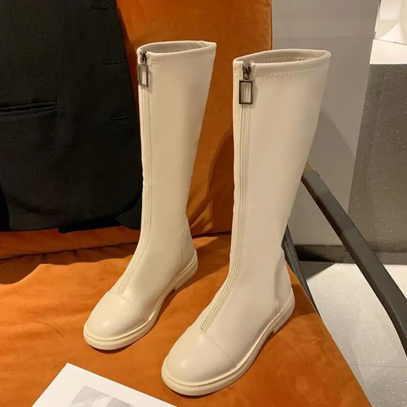 

Women's High Boots Winter Black Shoes 2022 Autumn Platform All Match Ytmtloy Knee High Round Toe Botines De Mujer Square Heel