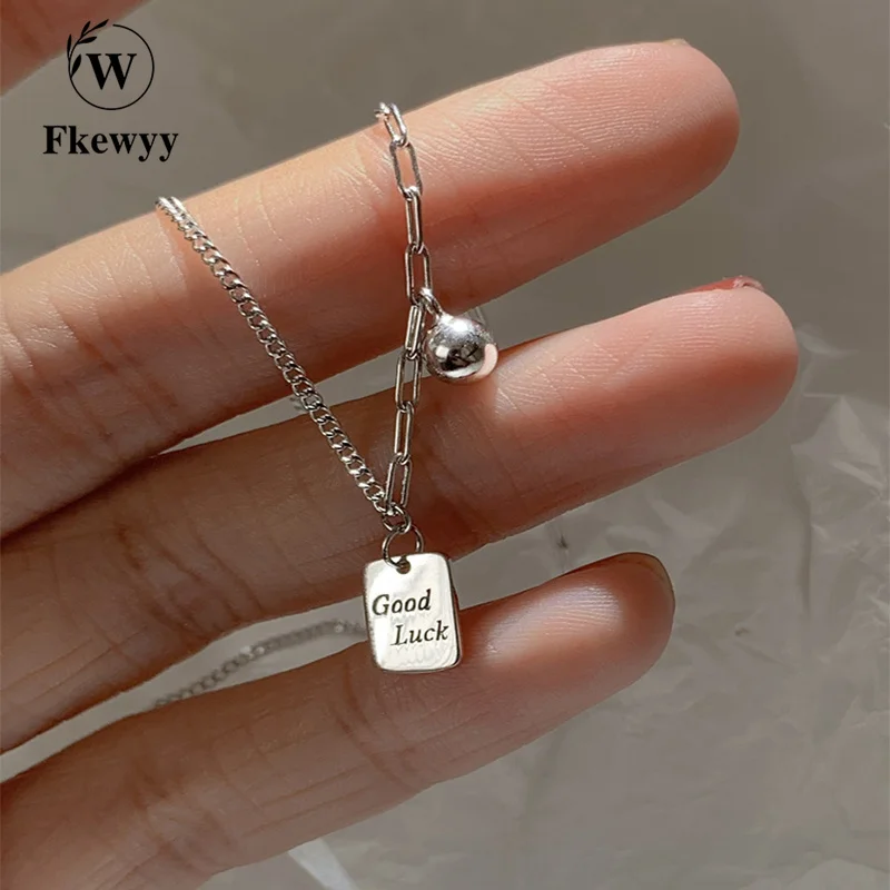 

Fkewyy Necklace Charm Fashion Women Light Luxury Temperament Personality Niche Design High-end Sense Lucky Bell Collarbone Chain