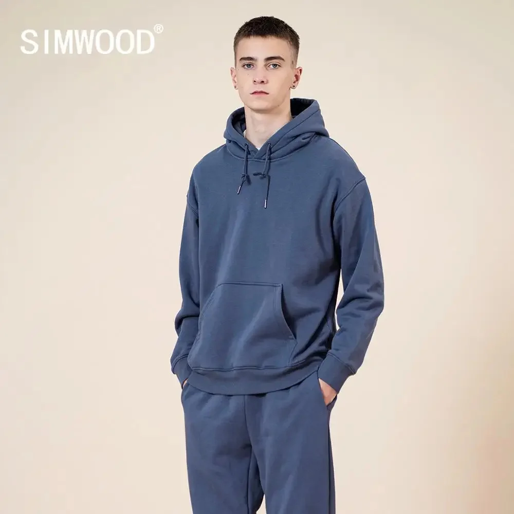 

SIMWOOD 390g Heavyweight Thick Hooded Sweatshirt Men 2023 Autumn Winter New Warm Fleece Jogger Hoodies In 13 Colors Pullovers