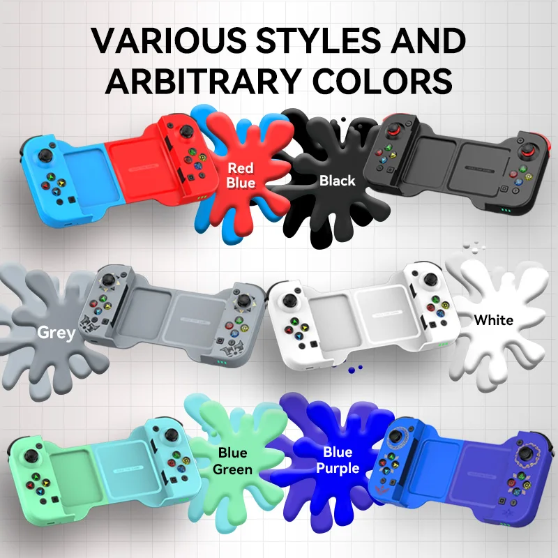 

Bluetooth-compatible 5.0 Game Controller Joystick Dual Vibration Motor Mobile Game Controller Programming Button for IOS Android