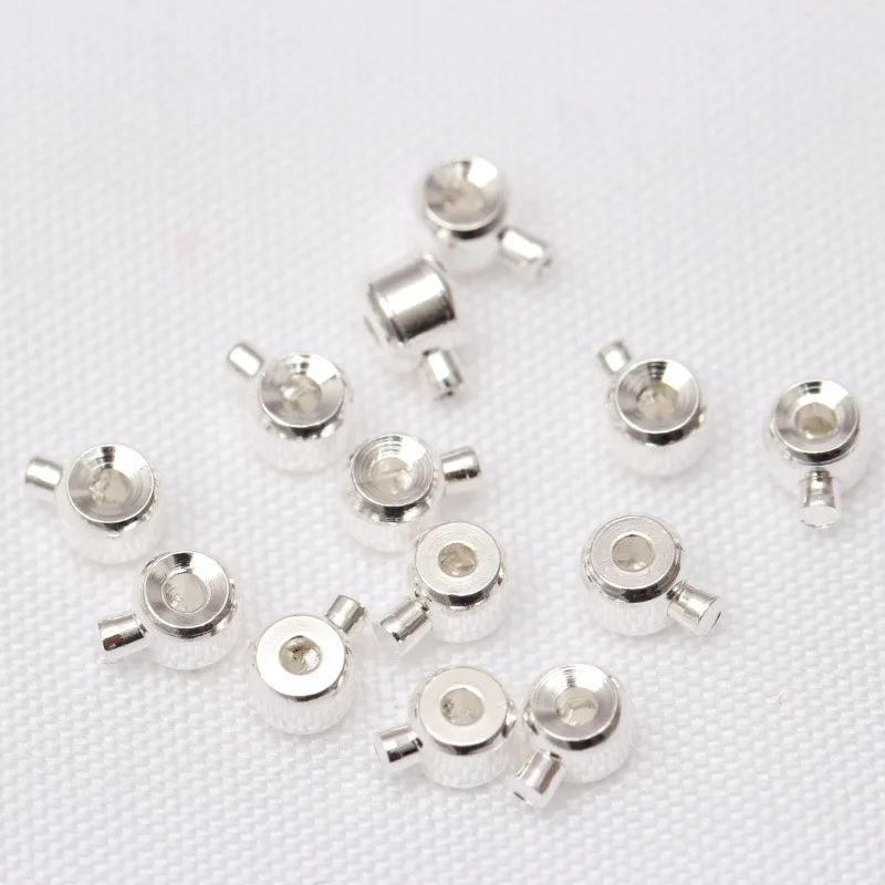 20pcs Brass Crimp Beads DIY Jewelry Accessories Positioning End Tip Clasp Crimp Beads Connector For Bracelet Necklace Handmade