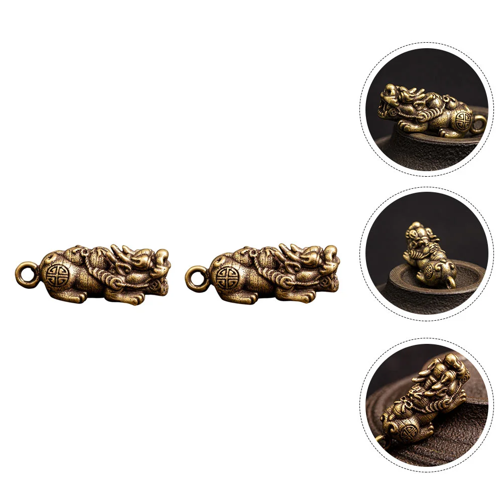 

2Pcs Copper Pendant Exquisite Home Pendant Vintage Chic Ornament Golden