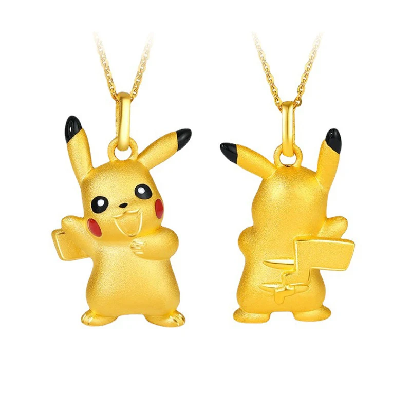 

New Anime Necklace 3D Action Figure Pokemon Pikachu Clavicle Chain 90s Y2K Jewelry Cartoon Kids Birthday Kawaii Girlfriend Gift