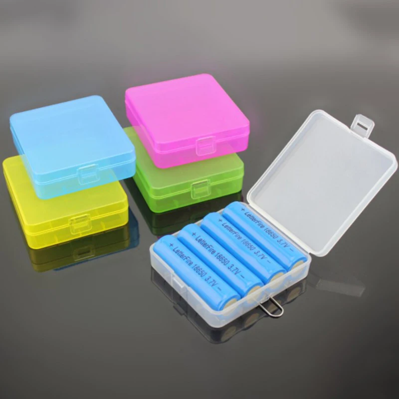 

5PCS Colorful Battery Holder Case 4 AA AAA Hard Plastic Storage Box Cover For 14500 10440 Battery Organizer Container