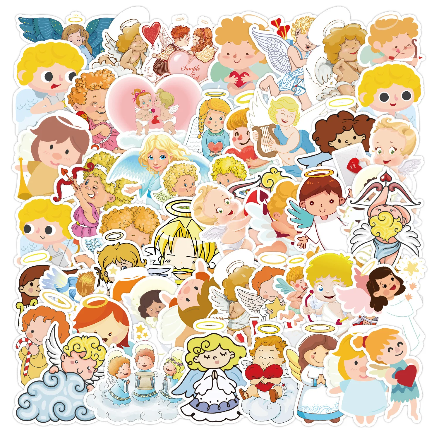 

10/30/50PCS New Cute Angel Cartoon Sticker DIY Phone Laptop Luggage Skateboard Graffiti Decals Fun for Kid Toy
