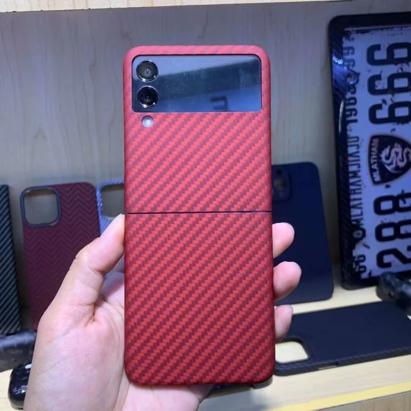 

Carbon Fiber Case Samsung Galaxy Z Flip 3 Case Carbon Fiber Phone Aramid Fiber Cover Ultra-thin for Samsung Galaxy Z Flip 3 Case