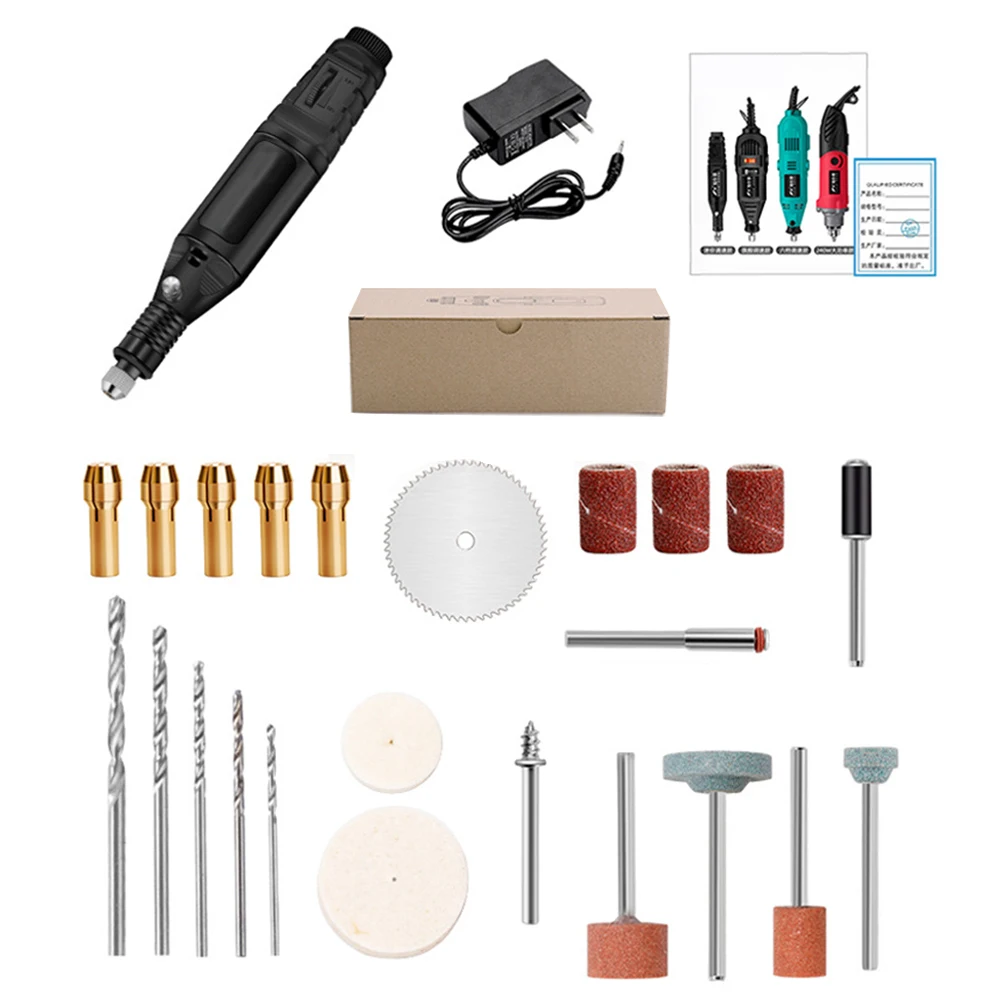 

25pcs/set Portable Handheld Mini Angle Grinder Polishing Machine Cutting Low Noise Professional Electric Engraving Pen DIY Tool