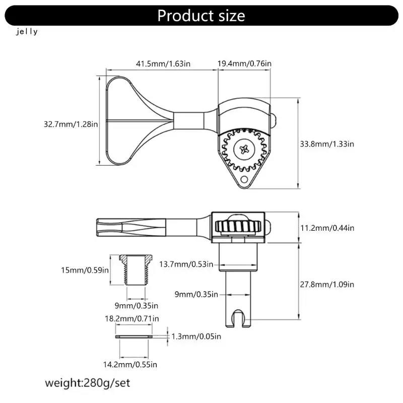 448C Open Gear замена ключа для настройки баса 4-струнная ручка