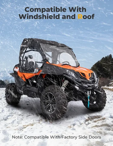 Для CFMOTO ZForce 800 EX/Trail 500 1000 2014-2022, мягкая верхняя дверь кабины, дверной стопор, корпус UTV, водонепроницаемые съемные окна