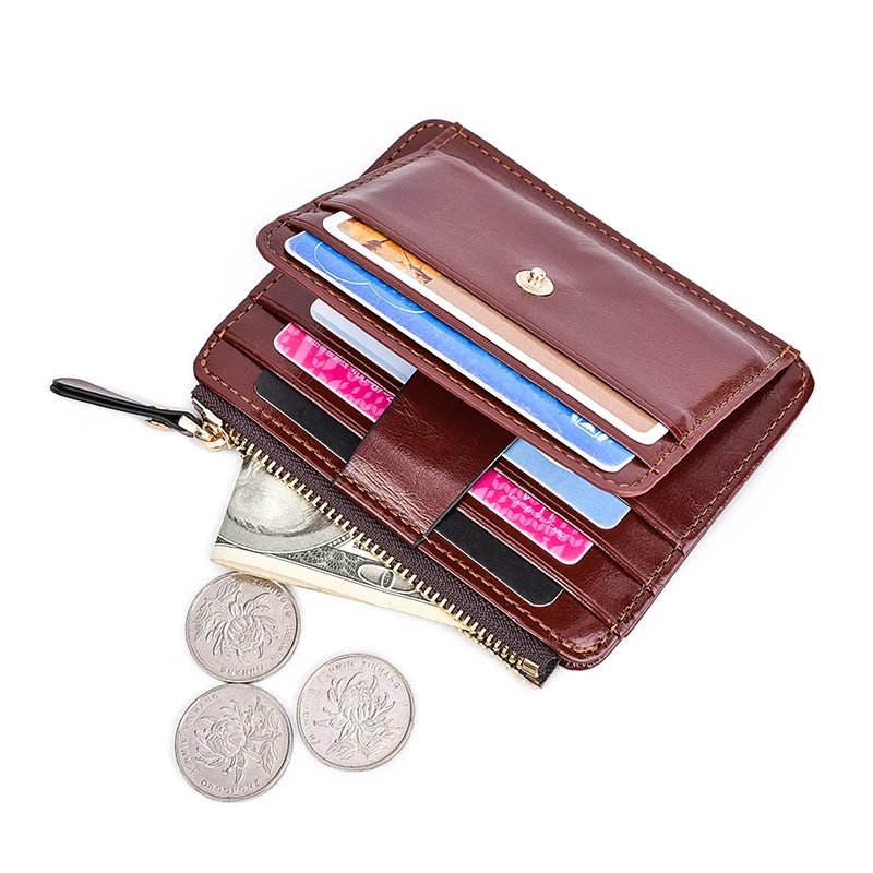 

Coin Purse Men's Purse Clutch Bag PU Leather Buckle Wallet Slim Card Holder Metal Can Hold Men's Bank Card Credit Men's Wallet