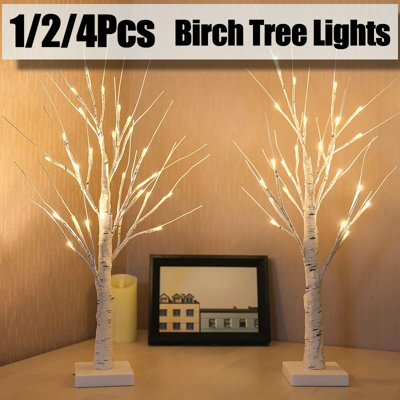 

60cm Led Birch Tree Light Glowing Branch Light USB Desk Night Light Tabletop Bonsai Tree Lights for Home/Bedroom/Wedding/Party