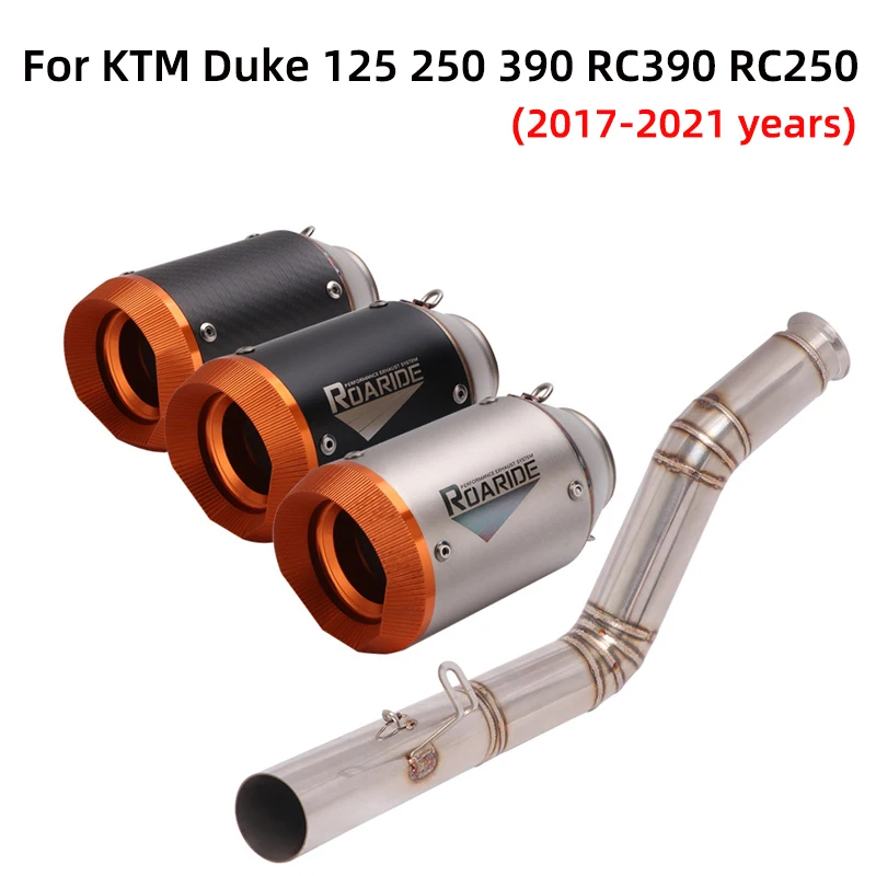 

Слипоны для KTM Duke 125 250 390 RC250 RC390 2017-2021 мотоциклетный глушитель выхлопных газов, модификация высокого положения, средний звено, труба, глушитель