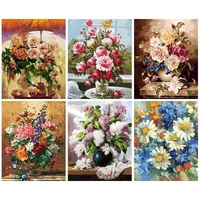 gatyztory painting by number flowers in vase drawing on canvas handpainted art gift diy picture by number kits home decoration