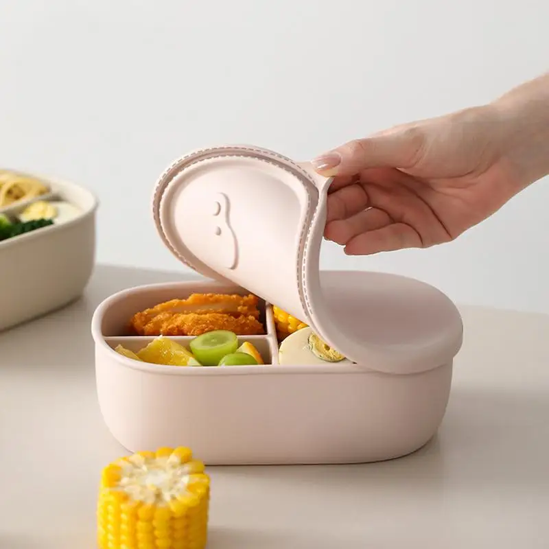 Дорожный ланч-бокс силиконовый герметичный контейнер для обеда 900 мл легкий