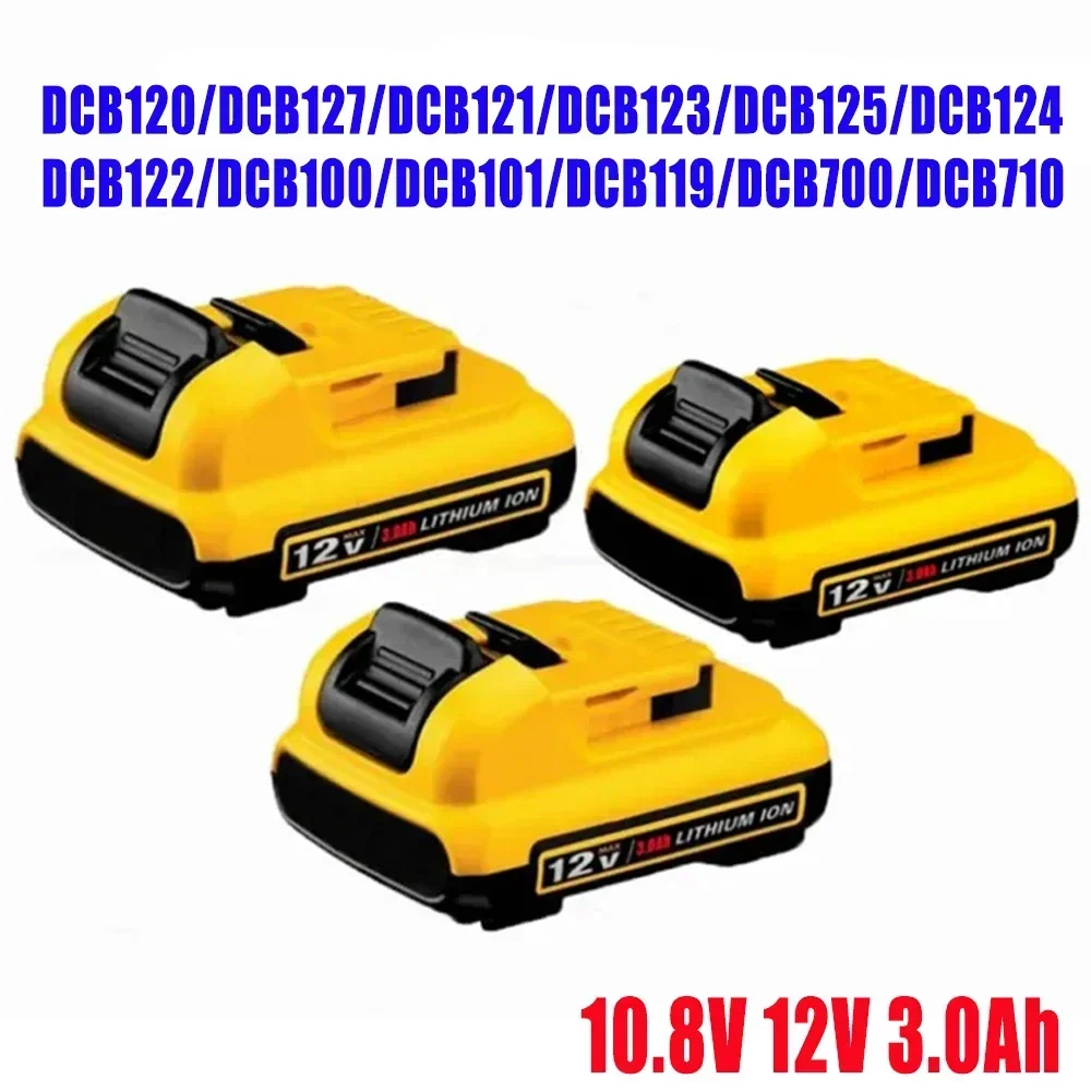 3000 мАч 12 В запасная литий-ионная батарея Volt Max для DeWalt DCB120 DCB123 DCB122 DCB127 DCB124 DCB121