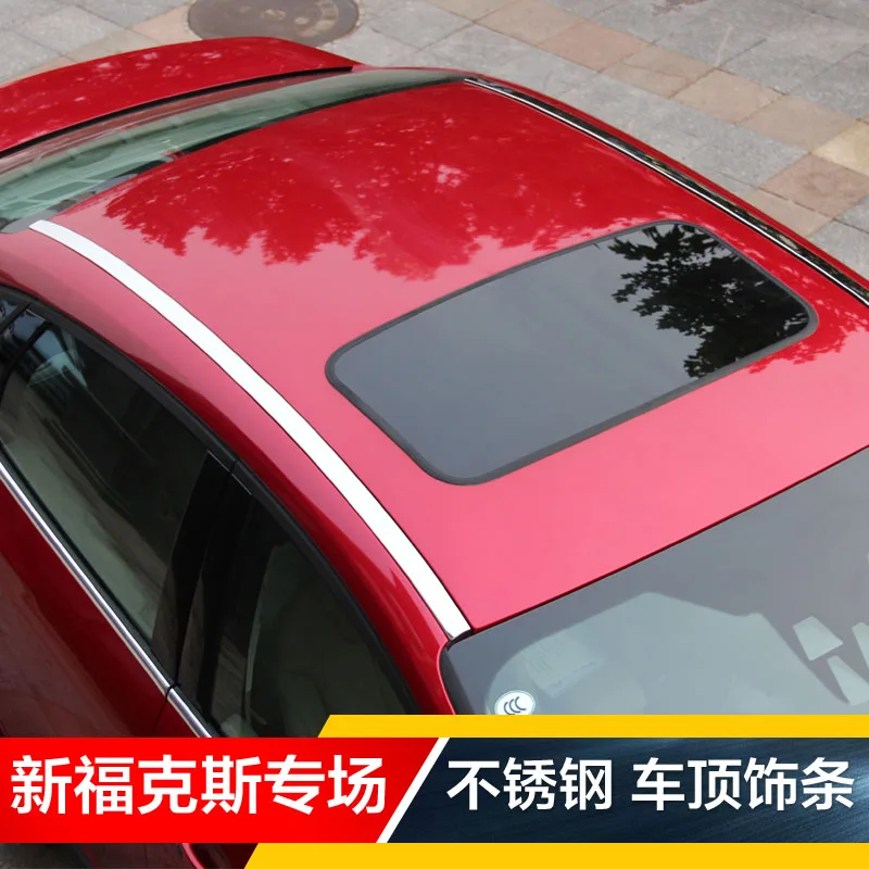 

For Ford Focus 4dr and 5dr Sedan 2012 2013 2014 2015 2016 2017 2018 Roof Trim Strips, Bright Stainless Steel Bright Strips