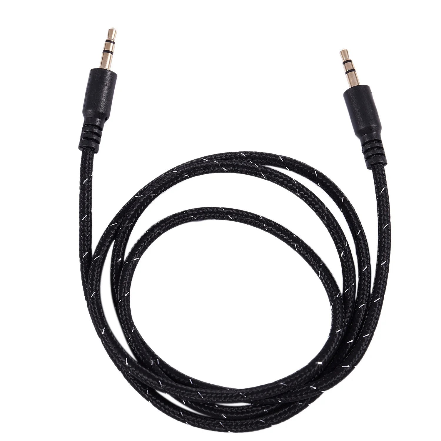 

1M 3.5mm Stereo Male to Male Jack Aux Cable Audio Auxiliary Lead For Phone Car, Black