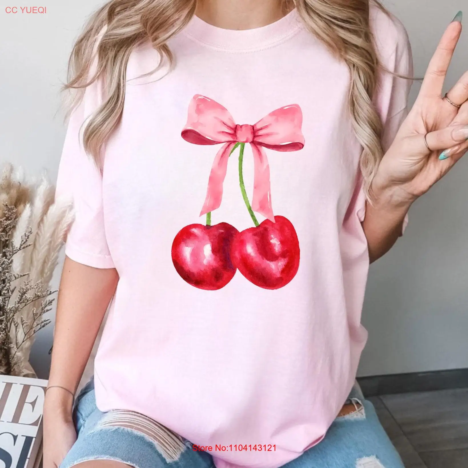 Футболка с вишневым бантом и кокеткой Princesscore Balletcore Dark Ballet Core Cinnamon Girl Shirtnage s Marie