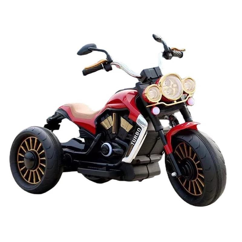 

HY New Children's Electric Motorcycle 12V 380W Dual Drive Motor Baby Car Cool Kids Tricycle Motorbike Toys for 1-9 Years Ride On