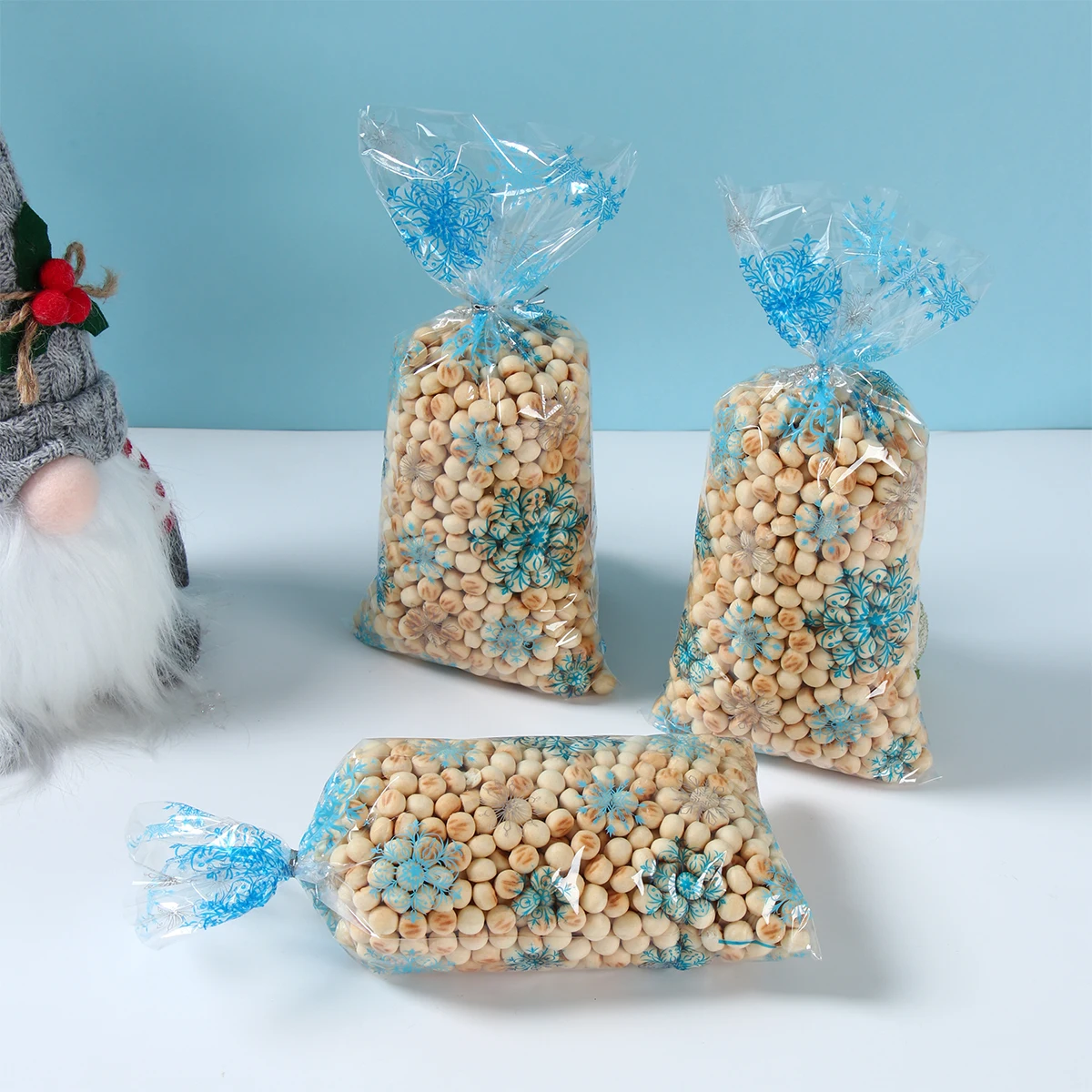 Рождественская Снежинка прозрачная сумка для конфет Рождественский мешок