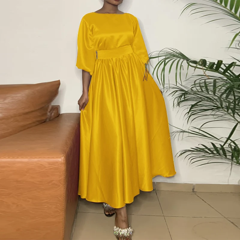 

VONDA 2022 Women Prom Dress Summer Round Neck Dress Bohemian Sundress Casaul Solid Color Vestido Beach Sundress Femininas Robe