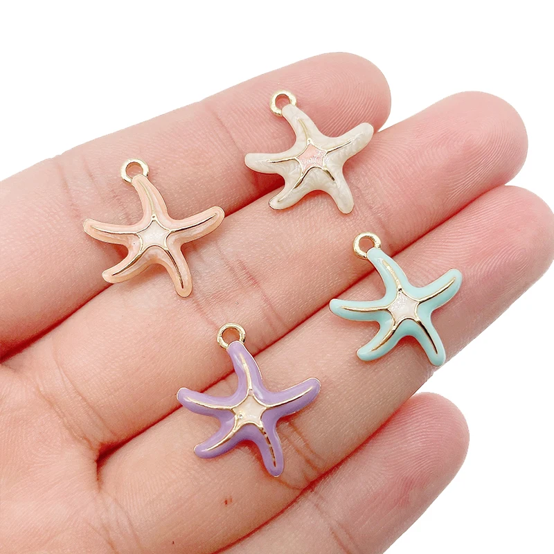

17*14mm 20pcs Colors Sweet Style Starfish Pendant Handmade DIY Bracelet Necklace Decoration Jewelry Making Accessories Wholesale