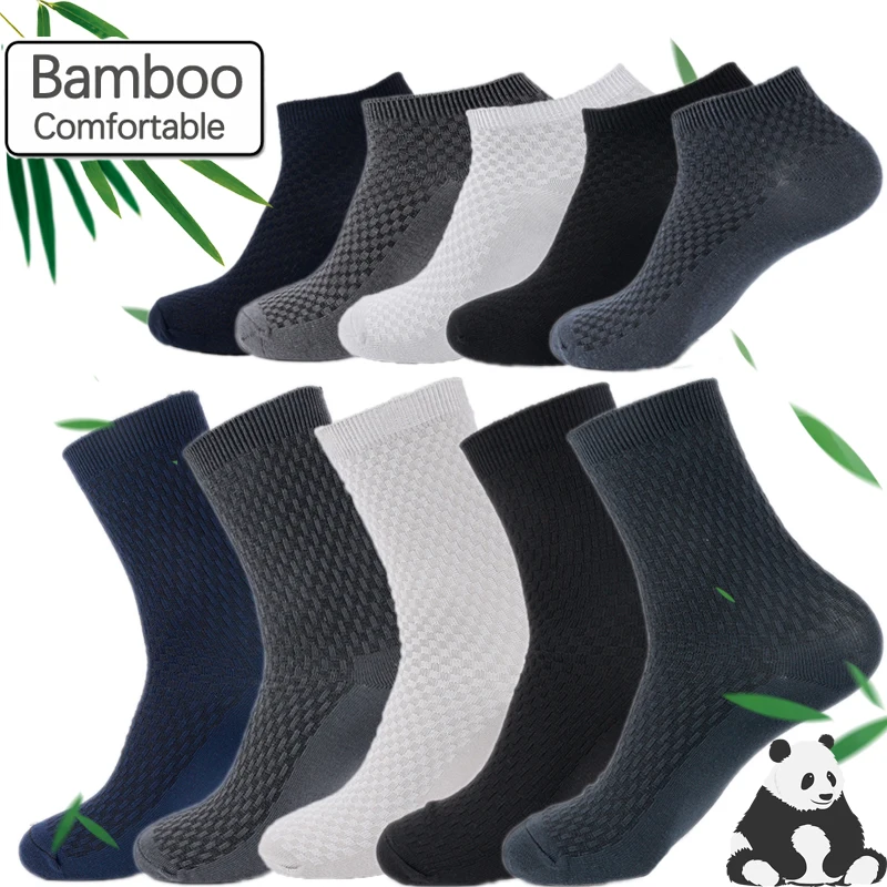 

5Pairs/Lot Bamboo Fiber Socks Men Breathable Comfprtable Casual Business Socks Anti-Bacterial Male Deodorant Brand Crew Sock