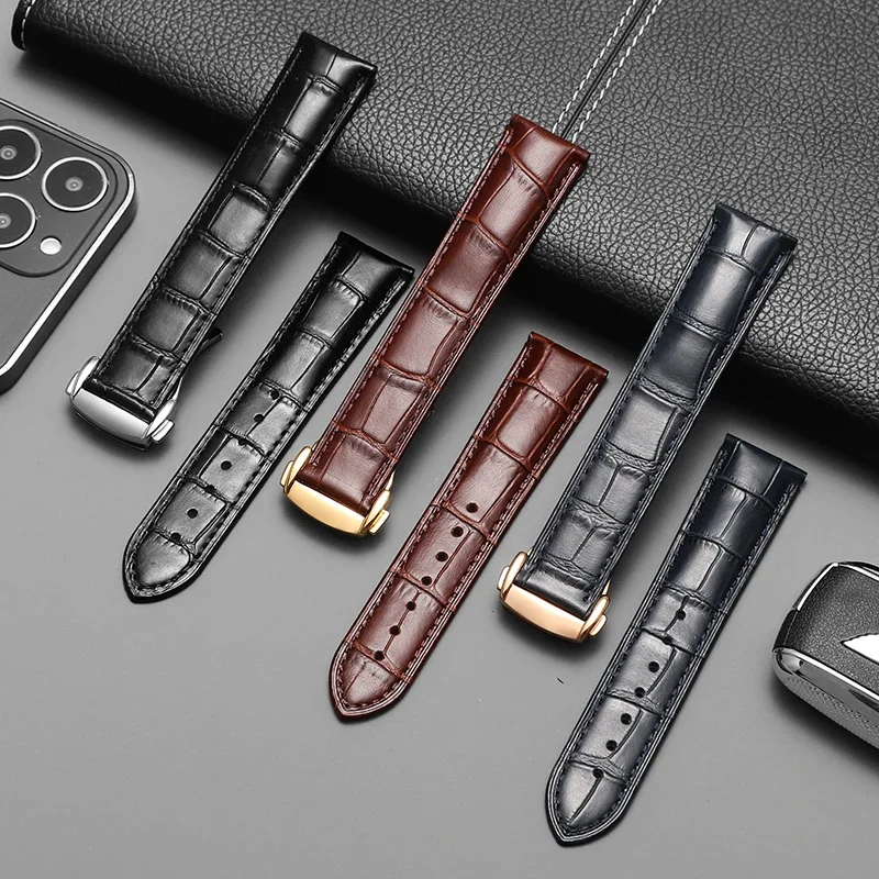 Ремешок для часов Omega из натуральной кожи мужчин и женщин браслет Omiga Seahorse Super