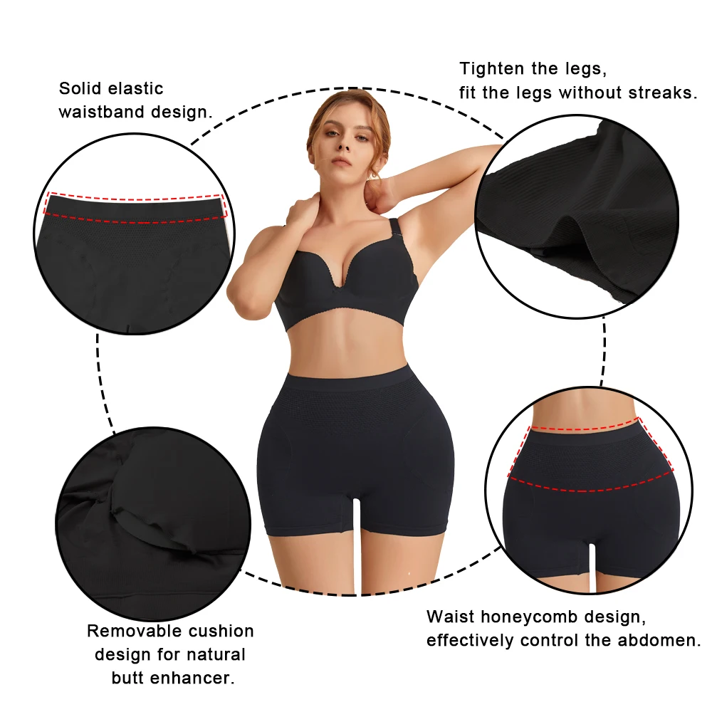 Velssut Butt Lifter Shorts with Removable Pads for Women Hip Enhancer Panties Push Up Underswear Booty Lifting Panty Underwear